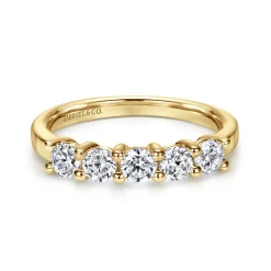 Discount Gabriel & Co. Messina - 14K Yellow Gold Diamond Anniversary Band - 0.7 ct
