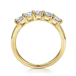 Discount Gabriel & Co. Messina - 14K Yellow Gold Diamond Anniversary Band - 0.7 ct