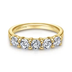 Discount Gabriel & Co. Messina - 14K Yellow Gold Diamond Anniversary Band - 0.95 ct