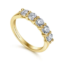 Discount Gabriel & Co. Messina - 14K Yellow Gold Diamond Anniversary Band - 0.95 ct