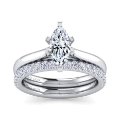 Best Gabriel & Co. Michelle - 14K White Gold Marquise Shape Diamond Engagement Ring