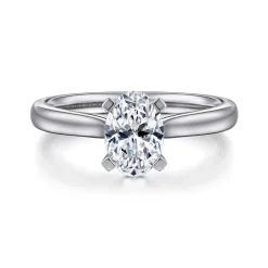 New Gabriel & Co. Michelle - 14K White Gold Oval Diamond Engagement Ring
