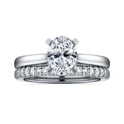 New Gabriel & Co. Michelle - 14K White Gold Oval Diamond Engagement Ring