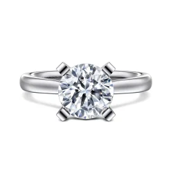 New Gabriel & Co. Michelle - 14K White Gold Round Diamond Engagement Ring