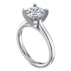 New Gabriel & Co. Michelle - 14K White Gold Round Diamond Engagement Ring