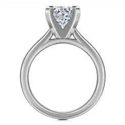 New Gabriel & Co. Michelle - 14K White Gold Round Diamond Engagement Ring