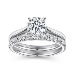 Hot Gabriel & Co. Michelle - 14K White Gold Round Diamond Engagement Ring