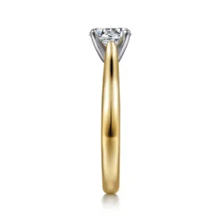 Outlet Gabriel & Co. Michelle - 14K White-Yellow Gold Round Diamond Engagement Ring