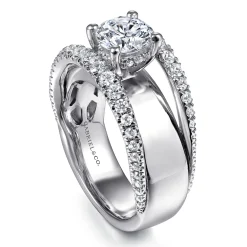Hot Gabriel & Co. Milene - 14K White Gold Round Diamond Engagement Ring