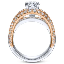 Clearance Gabriel & Co. Milene - 14K White-Rose Gold Round Diamond Engagement Ring