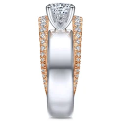 Clearance Gabriel & Co. Milene - 14K White-Rose Gold Round Diamond Engagement Ring