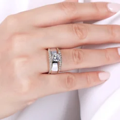 Online Gabriel & Co. Milene - 14K White-Yellow Gold Round Split Shank Diamond Engagement Ring
