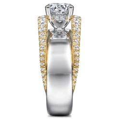 Online Gabriel & Co. Milene - 14K White-Yellow Gold Round Split Shank Diamond Engagement Ring