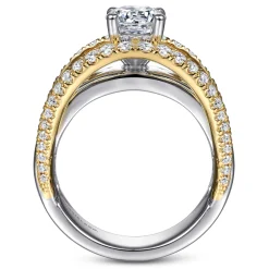 Online Gabriel & Co. Milene - 14K White-Yellow Gold Round Split Shank Diamond Engagement Ring