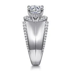 Discount Gabriel & Co. Miranda - 14K White Gold Round Diamond Engagement Ring