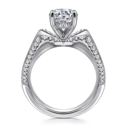 Discount Gabriel & Co. Miranda - 14K White Gold Round Diamond Engagement Ring