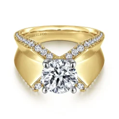 Online Gabriel & Co. Miranda - 14K White-Yellow Gold Round Diamond Engagement Ring