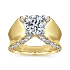 Online Gabriel & Co. Miranda - 14K White-Yellow Gold Round Diamond Engagement Ring