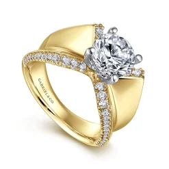 Online Gabriel & Co. Miranda - 14K White-Yellow Gold Round Diamond Engagement Ring