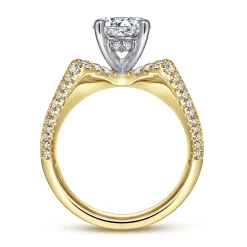 Online Gabriel & Co. Miranda - 14K White-Yellow Gold Round Diamond Engagement Ring