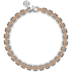 Discount Gabriel & Co. 6mm 14K Rose-White Gold Two Tone Men's Solid Chain Bracelet