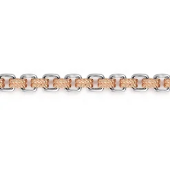 Outlet Gabriel & Co. 6mm 14K Rose-White Gold Two Tone Men's Solid Chain Bracelet