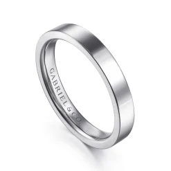 Clearance Gabriel & Co. 3MM 14K White Gold Plain Wedding Band