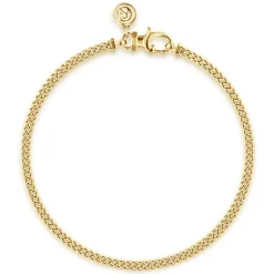 Clearance Gabriel & Co. 3mm 14K Yellow Gold Men's Hollow Cuban Link Chain Bracelet