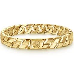 Sale Gabriel & Co. 10mm 14K Yellow Gold Men's Hollow Herringbone Chain Bracelet