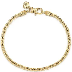 Best Gabriel & Co. 4mm 14K Yellow Gold Men's Hollow Link Chain Bracelet