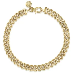 Online Gabriel & Co. 7mm 14K Yellow Gold Men's Solid Cuban Link Chain Bracelet