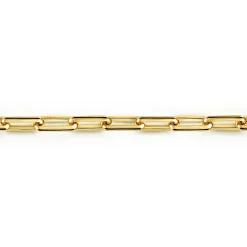 Gabriel & Co. 5 mm 14k Yellow Gold Men's Solid Elongated Link Chain Bracelet