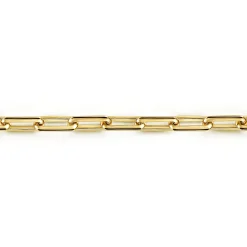 Best Gabriel & Co. 5 mm 14K Yellow Gold Men's Solid Elongated Link Chain Bracelet