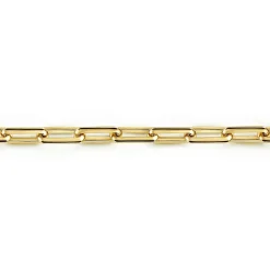 Sale Gabriel & Co. 5 mm 14K Yellow Gold Men's Solid Elongated Link Chain Bracelet