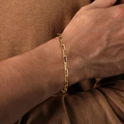Clearance Gabriel & Co. 5 mm 14K Yellow Gold Men's Solid Elongated Chain Bracelet