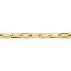 Clearance Gabriel & Co. 5 mm 14K Yellow Gold Men's Solid Elongated Chain Bracelet