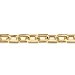 Gabriel & Co. 8mm 14K Yellow Gold Men's Solid Faceted Chain Bracelet