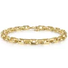 Sale Gabriel & Co. 5.50mm 14K Yellow Gold Men's Solid Faceted Link Chain Bracelet