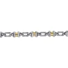 New Gabriel & Co. 7mm 925 Sterling Silver and 14K Yellow Gold Men's Solid Chain Bracelet Cylinder Spacer