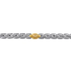 Outlet Gabriel & Co. 6mm 925 Sterling Silver and 14K Yellow Gold Hollow Tubular Chain Bracelet