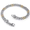 Gabriel & Co. 7mm 925 Sterling Silver and 14K Yellow Gold Men's Solid Cuban Link Chain with Diamond Cut Bracelet
