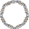 Hot Gabriel & Co. 7mm 925 Sterling Silver and 14K Yellow Gold Men's Solid Chain Bracelet Cylinder Spacer
