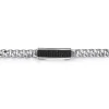Sale Gabriel & Co. 43mm 925 Sterling Silver Black Spinel Men's Mix Cuban Link Chain with ID Bracelet