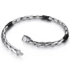 Gabriel & Co. 6mm 925 Sterling Silver Black Spinel Tubular Men's Hollow Chain Bracelet