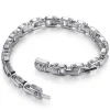 Discount Gabriel & Co. 8mm 925 Sterling Silver Black Spinel Men's Cylindrical Mix Link Chain Bracelet