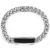 Online Gabriel & Co. 43mm 925 Sterling Silver Black Spinel Men's Mix Cuban Link Chain with ID Bracelet