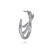 Sale Gabriel & Co. 30 mm 925 Sterling Silver Bujukan and White Sapphire J Hoop Earrings