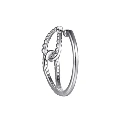 Clearance Gabriel & Co. 30mm 925 Sterling Silver Bujukan and White Sapphire Interlocking Hoop Earrings