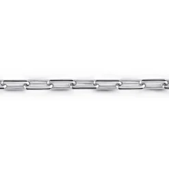 Clearance Gabriel & Co. 5mm 925 Sterling Silver Elongated Men's Solid Chain Bracelet