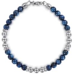 Online Gabriel & Co. 6mm 925 Sterling Silver Kyanite Beaded and Silver Ball Bracelet